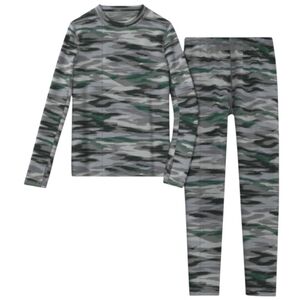Athletic Works Boys Performance Thermal Set in Camo Green, Size's: L-XXL New!